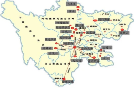 四川旅游景点地图：四川热门景点分布，帮你规划最佳路线