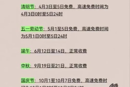 五一高速免费通行时间是几号到几号？出行前必看！