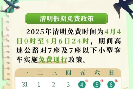 2025年清明假期高速免费时间是多久？出行攻略看这里